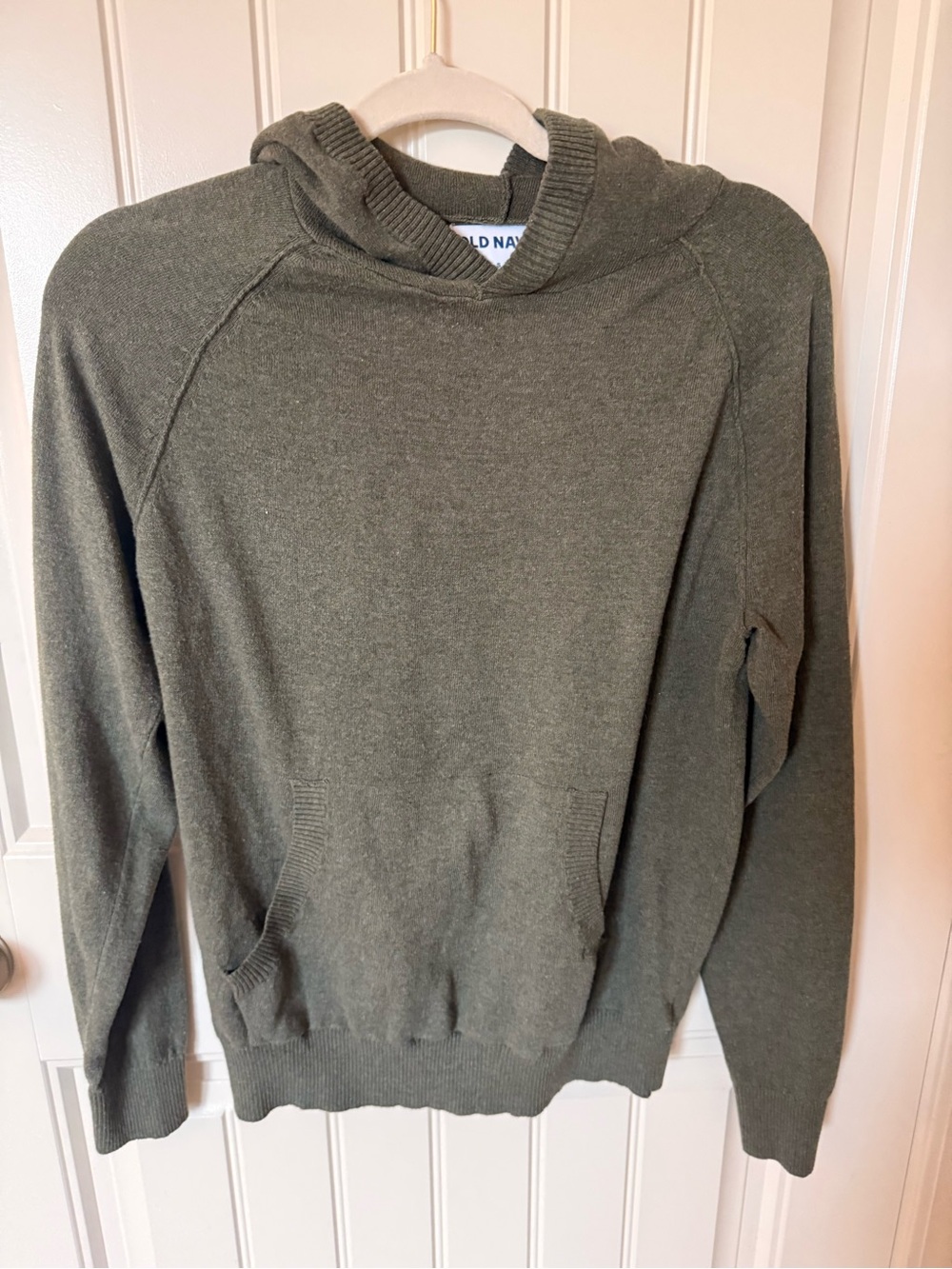 Old Navy Men's Olive Green Crewneck Hoodie Sweater